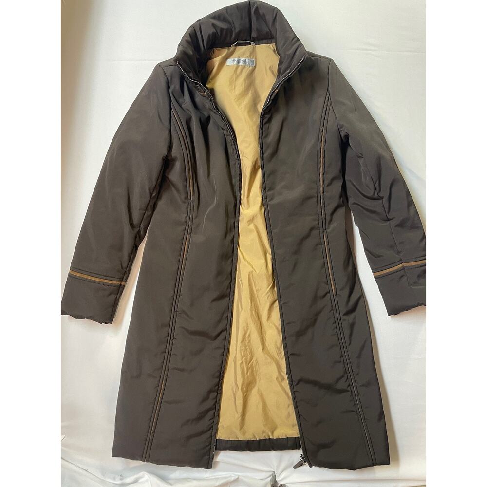 Sportmax Coat Womens Size 4 Dark Brown Suede Accents Max Mara
